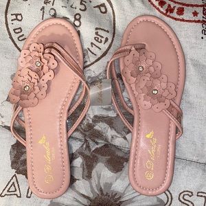 Flip Flops Pink with Flowers